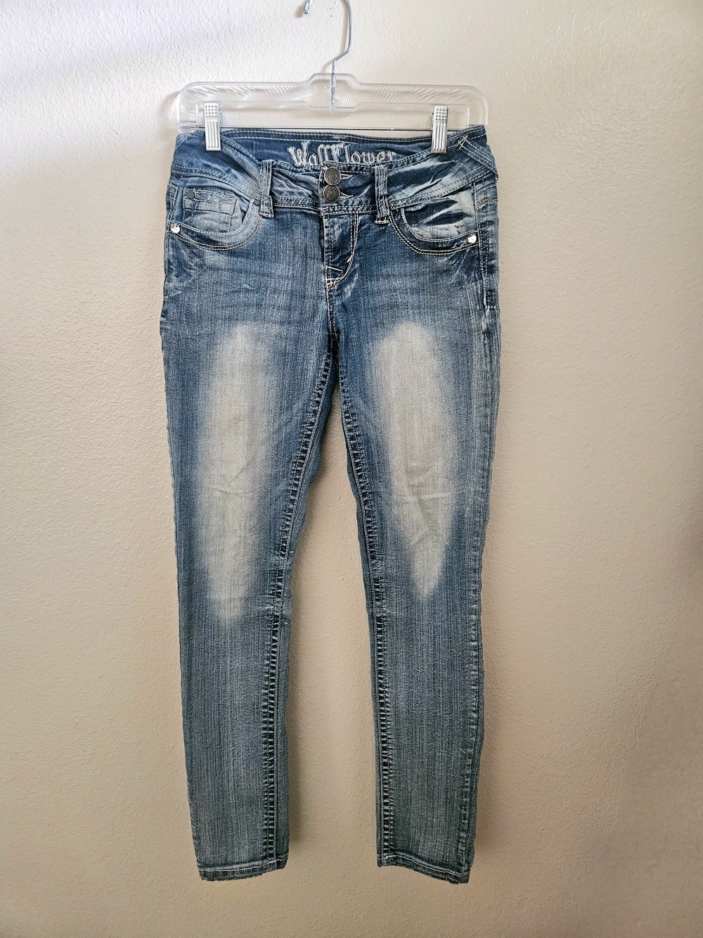 Wallflower Light Blue Distressed Skinny Jeans